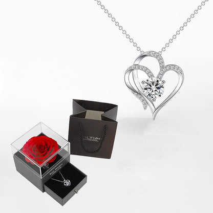 Necklace With Rose Gift Box