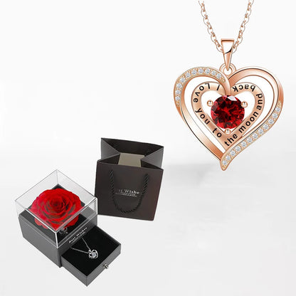 Necklace With Rose Gift Box