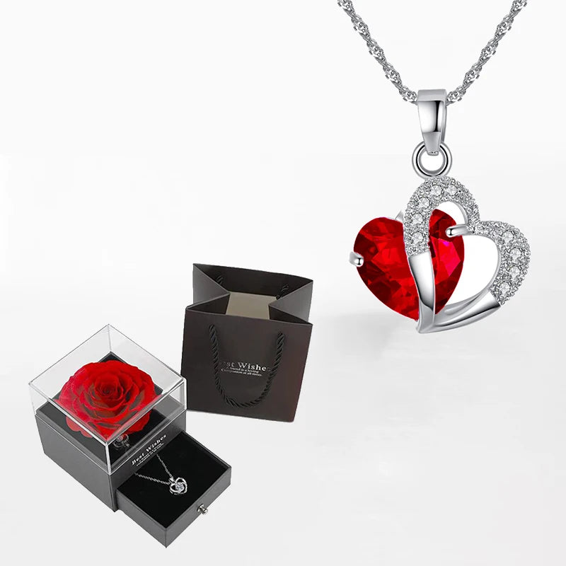 Necklace With Rose Gift Box