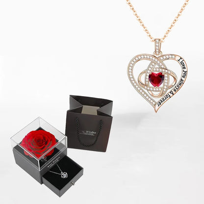 Necklace With Rose Gift Box