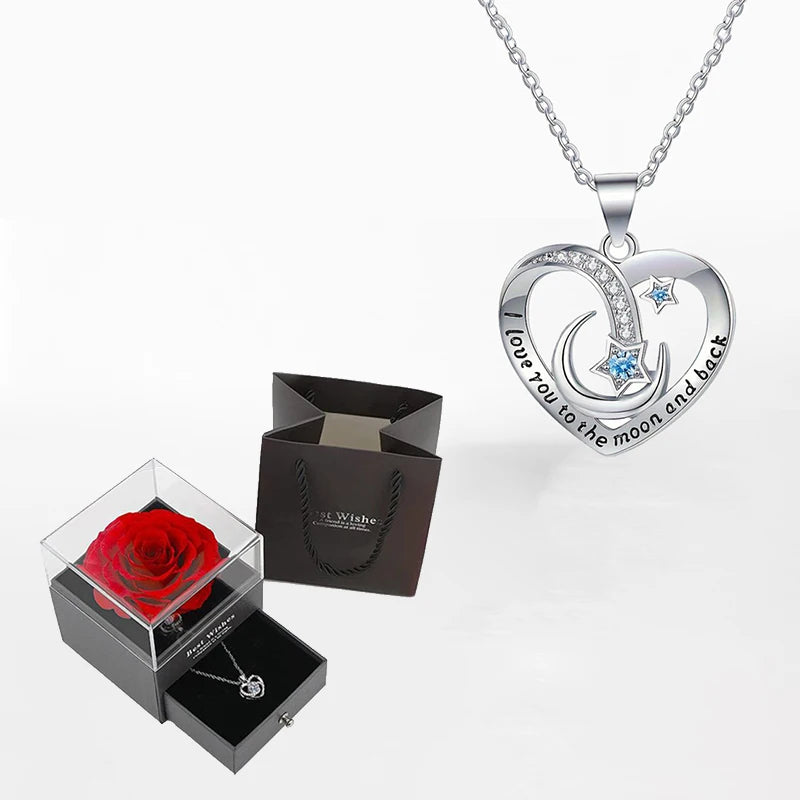 Necklace With Rose Gift Box