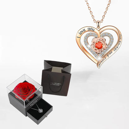 Necklace With Rose Gift Box