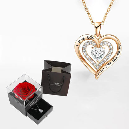 Necklace With Rose Gift Box